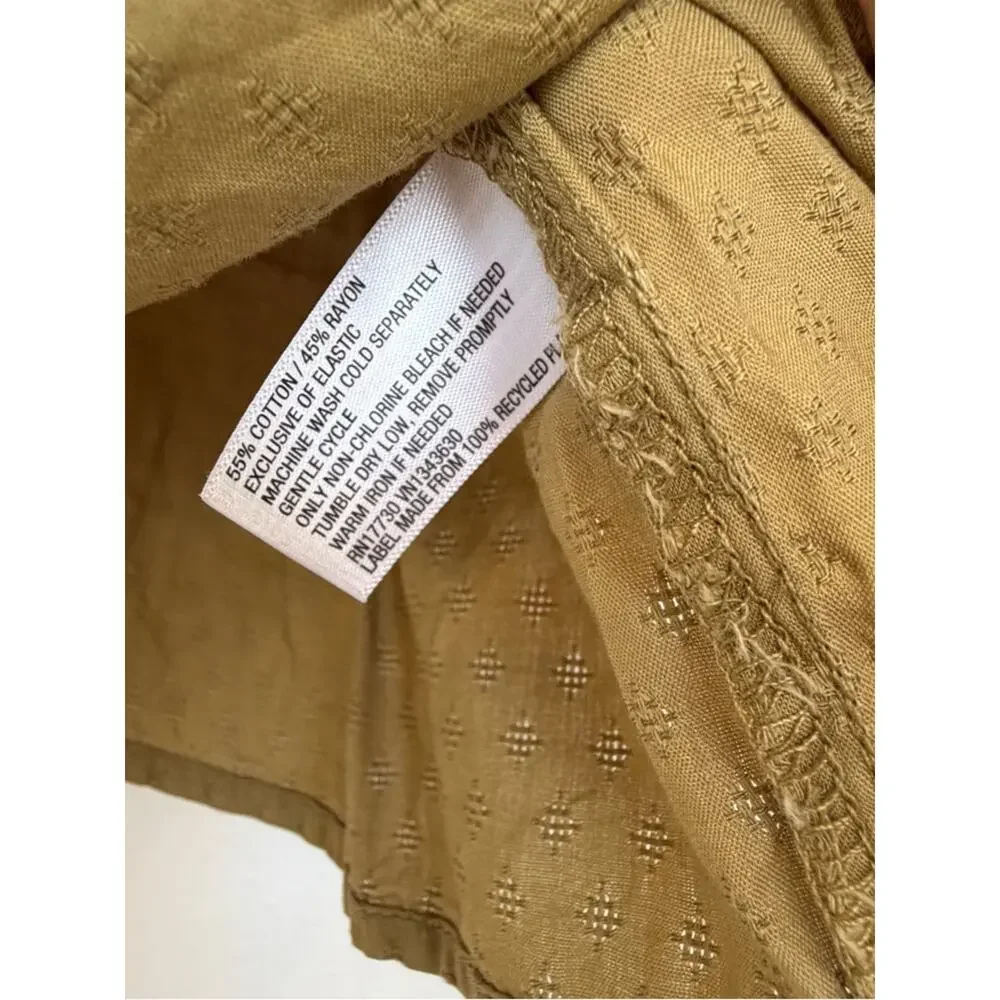 Universal Thread Olive Smocked Yoke Blouse XS new with tag